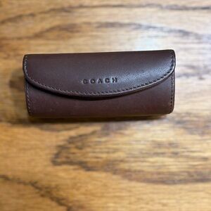 Vintage 90s Coach Legacy brown Leather Lipstick Case Snap Closure Classic Preppy